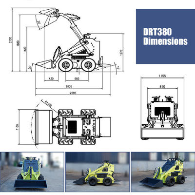 17.1kw tracked skid steer loader met CE-certificering en elektrisch glijden