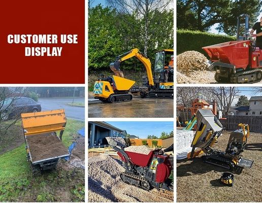 Hoog werkend rendement Ton Crawler Mini Rubber Vibration Diesel Dumper Zelfladen