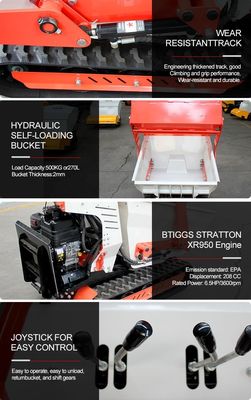 800 kg capaciteit MINI Dumper 1480 x 832 x 1344 mm Afmetingen voor bouwplaats