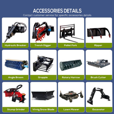 Officiële Kleine Skid Steer Loader met Multi-Function Attachment Huade Hydraulische Klep