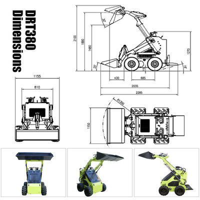 375 kg hefkracht max Multifunctioneel skid steer loader voor zware constructies
