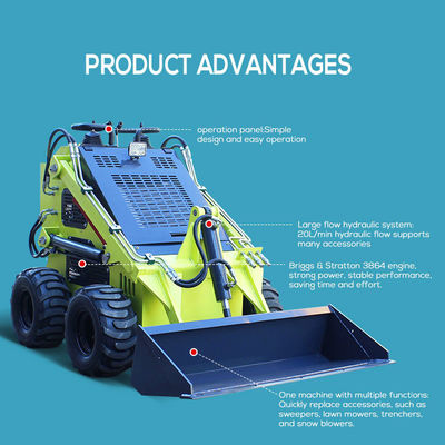 Constructie Diesel Mini Tracked Skid Loader Met Aanhangsels Emmer Hydraulische Pomp Huade