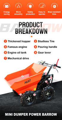 Mini-Crawler dumperloader met 4,1/3600kw/rpm nominale vermogen