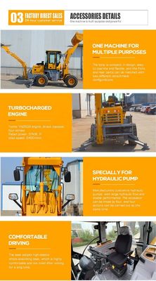 Hoog werkend rendement Compact Loader Backhoe met BOXINHUASHENG Hydraulische Klep