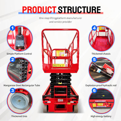 HQ-Lift Full Electric Mobile Folded Platform voor smalle ruimtes Maximale hefhoogte 14m