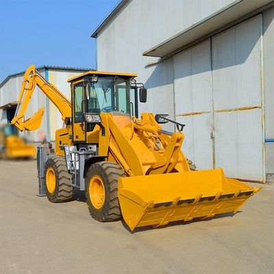 Compacte 4x4 Chinese mini bagger met BOXINHUASHENG hydraulische pomp