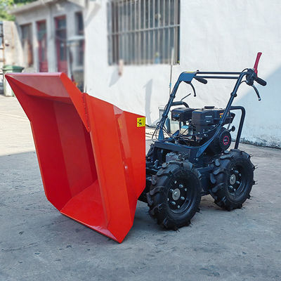 CE-goedgekeurd 300 kg elektrisch terrein gas vrachtwagen wiel gemotoriseerde kracht mini dumper EPA motor