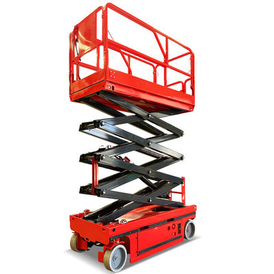 Batterij aangedreven 220v mobiele elektrische zelfrijdende hydraulische schaar liftplatform tafel
