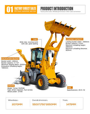 3 ton wiellader HQ-WZ-10-20 Hoog werkend rendement en Chinese baggerlader