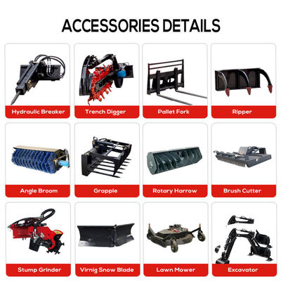 BOXINHUASHENG Hydraulische klep Elektrisch wiel type Mini Skid Steer Loader voor boomspade