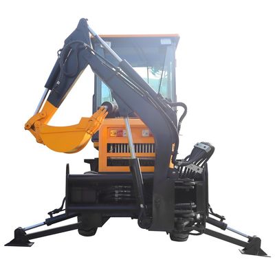 Gradeerbaarheid 30° HQ-WZ-8-12 Constructie Mini-lader Backhoe-lader met backhoe