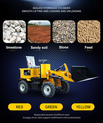CE EPA Backhoe Battery 4 Wheel Drive Kleine elektrische laadmachines met elektrische start