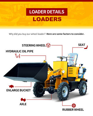 CE EPA Backhoe Battery 4 Wheel Drive Kleine elektrische laadmachines met elektrische start