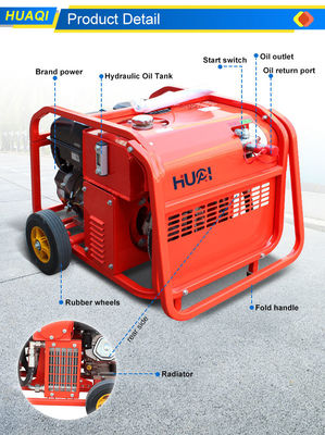 Hydraulische eenheid met een hoog doorstromingsproces voor reddingsapparatuur met benzinemotor