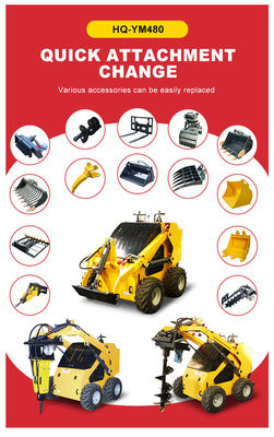 Bouwwerk Mini-Skid Steer Wheel Loader met HQ Hydraulische Valve en Epa Motor