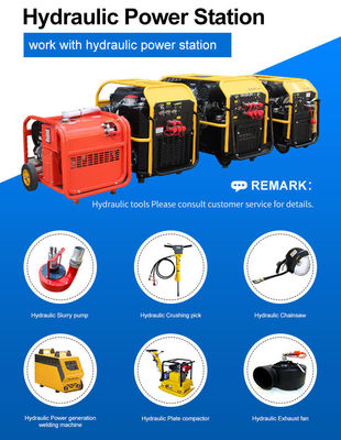 Hydraulische eenheid met een hoog doorstromingsproces voor reddingsapparatuur met benzinemotor