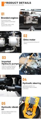 0.3 ton Diesel Gasoline Mini Road Roller met Huade Hydraulische Pomp en Kubota Motor