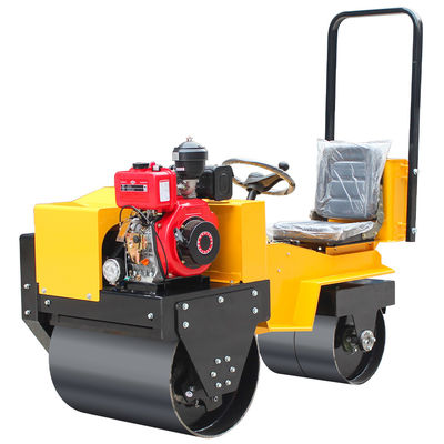Mini dubbeltrommel vibreerbare wegrolcompressor voor asfaltcompressie van de bodem 0,7 ton