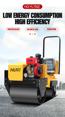 Mini dubbeltrommel vibreerbare wegrolcompressor voor asfaltcompressie van de bodem 0,7 ton