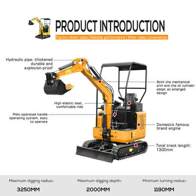 Standaard snelheid Mini Digger Compact Crawler Excavator met gratis verzending
