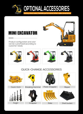 Standaard snelheid Mini Digger Compact Crawler Excavator met gratis verzending