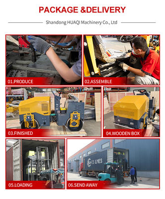 20KN Spannende kracht HQ-YL600 Enkele trommel Mini Walk Behind Trilwegwals Handwalsverdichter