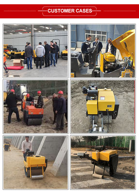 20KN Spannende kracht HQ-YL600 Enkele trommel Mini Walk Behind Trilwegwals Handwalsverdichter
