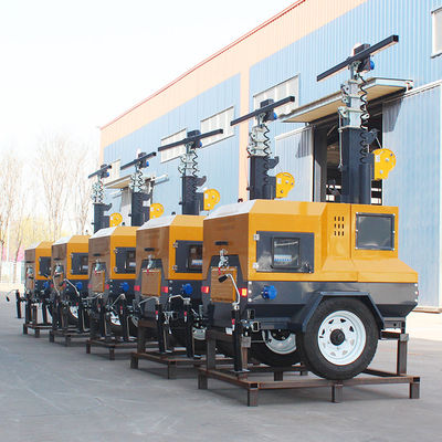 220v Invoerspanning Mobiele diesel aanhangwagen Power Led Light Tower met draagbaar ontwerp