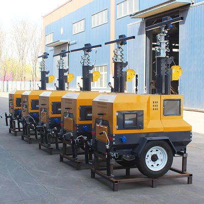 220v Invoerspanning Mobiele diesel aanhangwagen Power Led Light Tower met draagbaar ontwerp