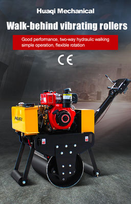 Elektrische start 0,3 ton loop achter single drum roller HQ-YL600C voor trillende wegreparatie