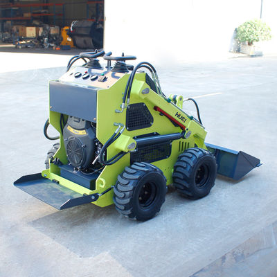 Mini skid steer loader met boor en draaiende screening emmer voor verschillende terreinen