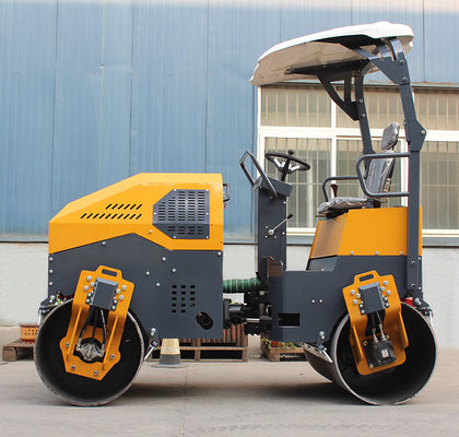 Huade Hydraulische Pomp HQ-YL1200 3 ton Dubbel Drum Vibratory Mini Road Roller Compactor