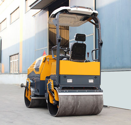 Huade Hydraulische Pomp HQ-YL1200 3 ton Dubbel Drum Vibratory Mini Road Roller Compactor