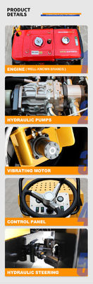 70Hz Opwinding Frequentie 1.5t Dubbelwiel Volledig hydraulisch Europese standaard motor Road Roller